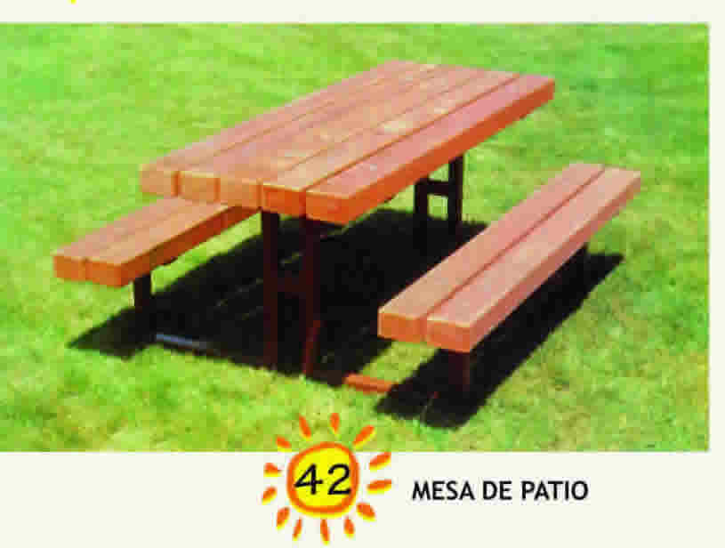 MESA PATIO N°042 Bancos, Cestos y Mesas Solcito Juegos